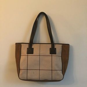 Ralph Lauren Vintage Suede Brown Plaid Bag